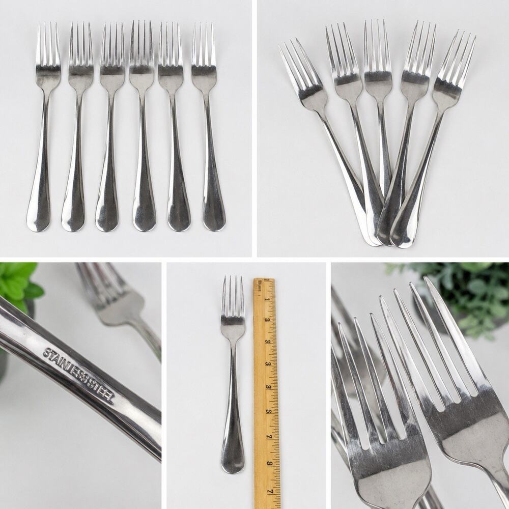 Lot of 5 Stainless Steel Dinner Forks Replacement Flatware Silverware Unbranded